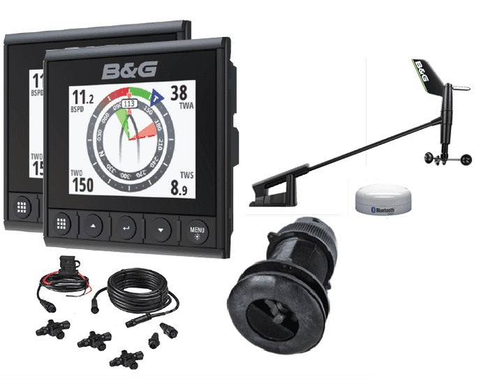 B&amp;G Triton2 Speed/Depth/Wind Dual Display Wireless Package with DST10 and WS320