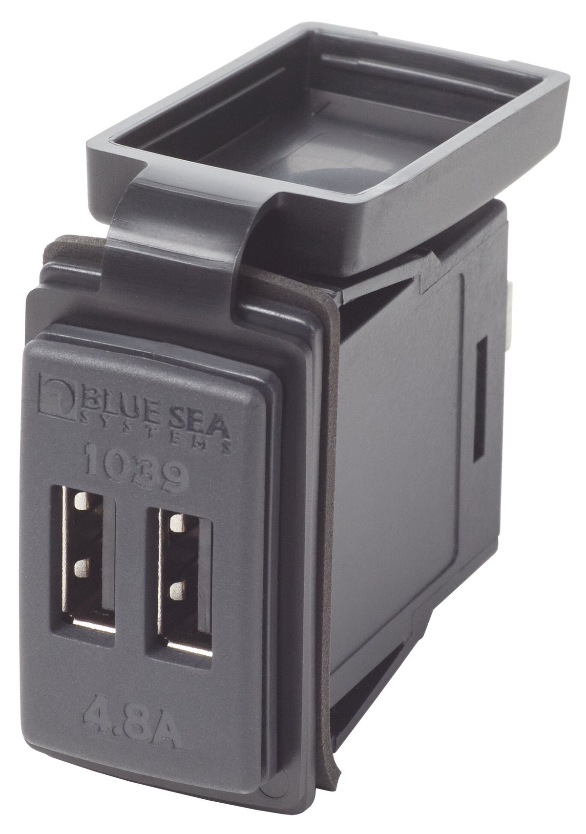 Blue Sea Dual USB 4.8A Charger Port 12/24vDC Switch Mount