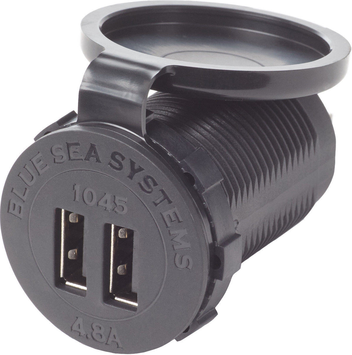 Blue Sea Dual USB 4.8A Charger Port 12/24vDC Socket Mount