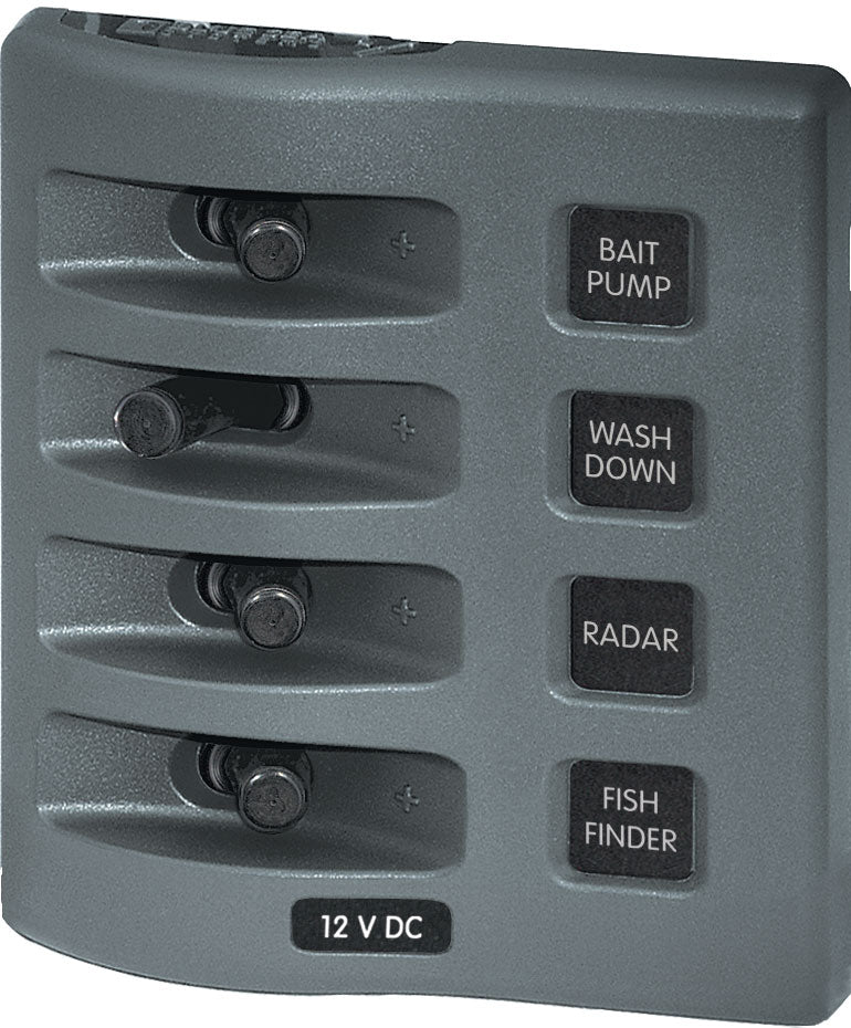 Blue Sea Weather Deck Panel 12v 4 Gang Switch Panel