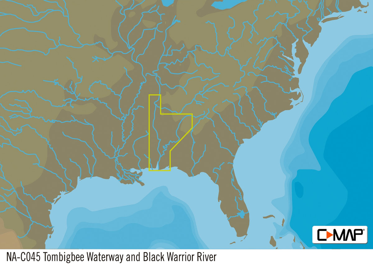 C-MAP NA-C045 Black Warrior &amp; Lower Tom Bigbee River