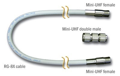 Digital 10&#39; RG8X W/Mini UHF Female &amp; Mini UHF Double Male