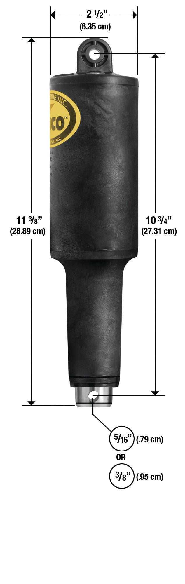 Lenco 2 1/4" Stroke XD Actuator 5/16" 12V