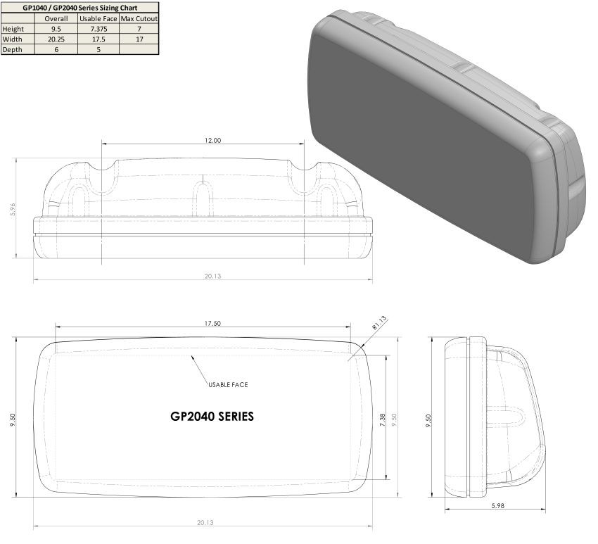 Navpod GP2040-22 SystemPod for Raymarine es95/97/98 &amp; AXIOM PRO 9