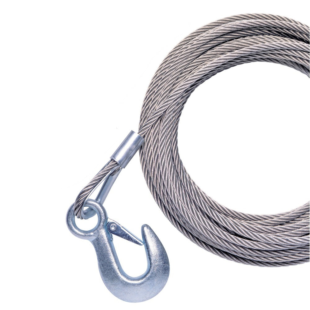 Powerwinch 50&#39; X 7/32&quot;&#39; Cable Galvanized With Hook For use with 912, 915, VS190
